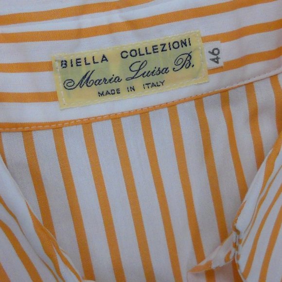 Italy Cotton Stripe Blouse 10 EUC - Picture 2 of 8
